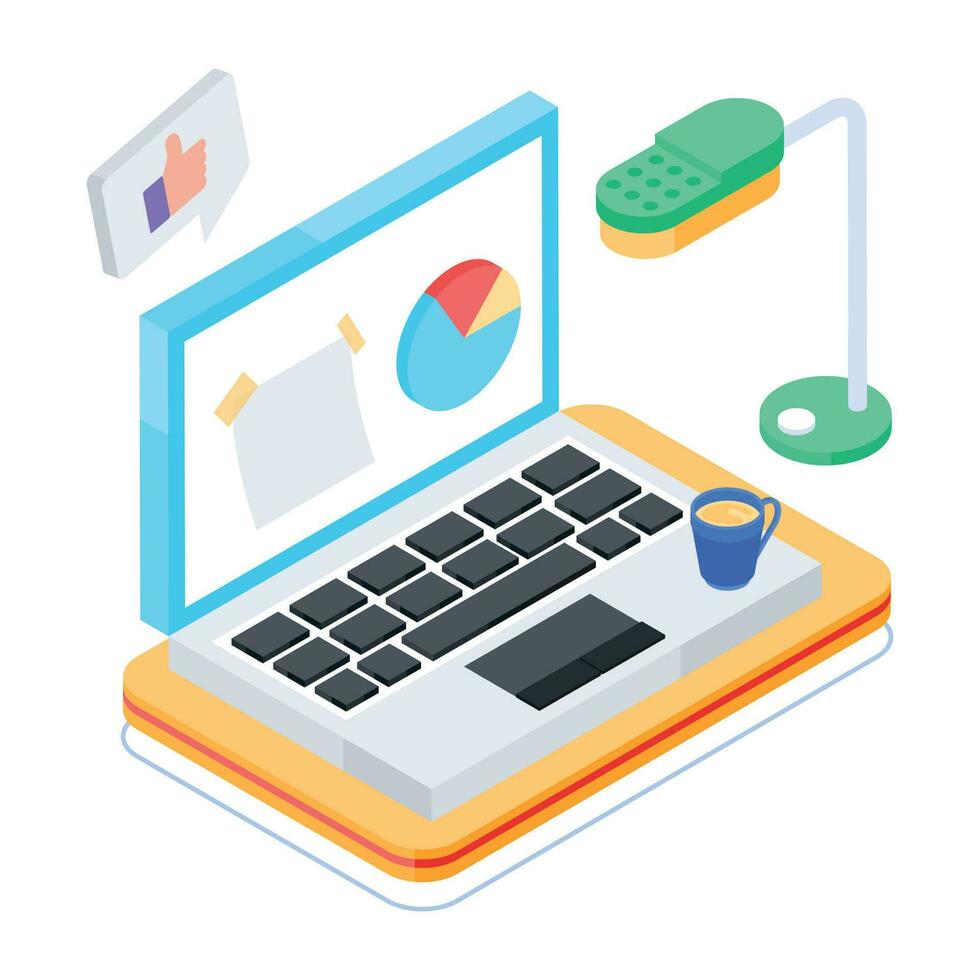 Trendy isometric icon of media storage vector