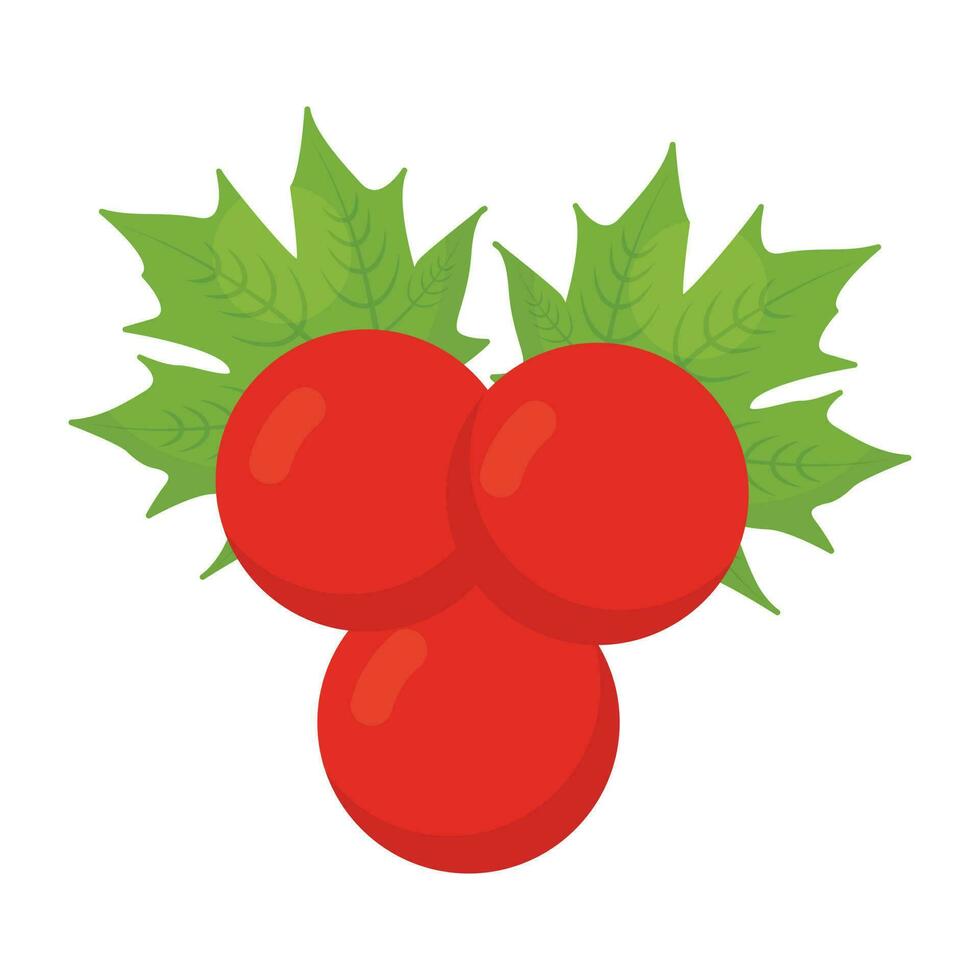 A bunch of right round red fruits showing red berries icon vector