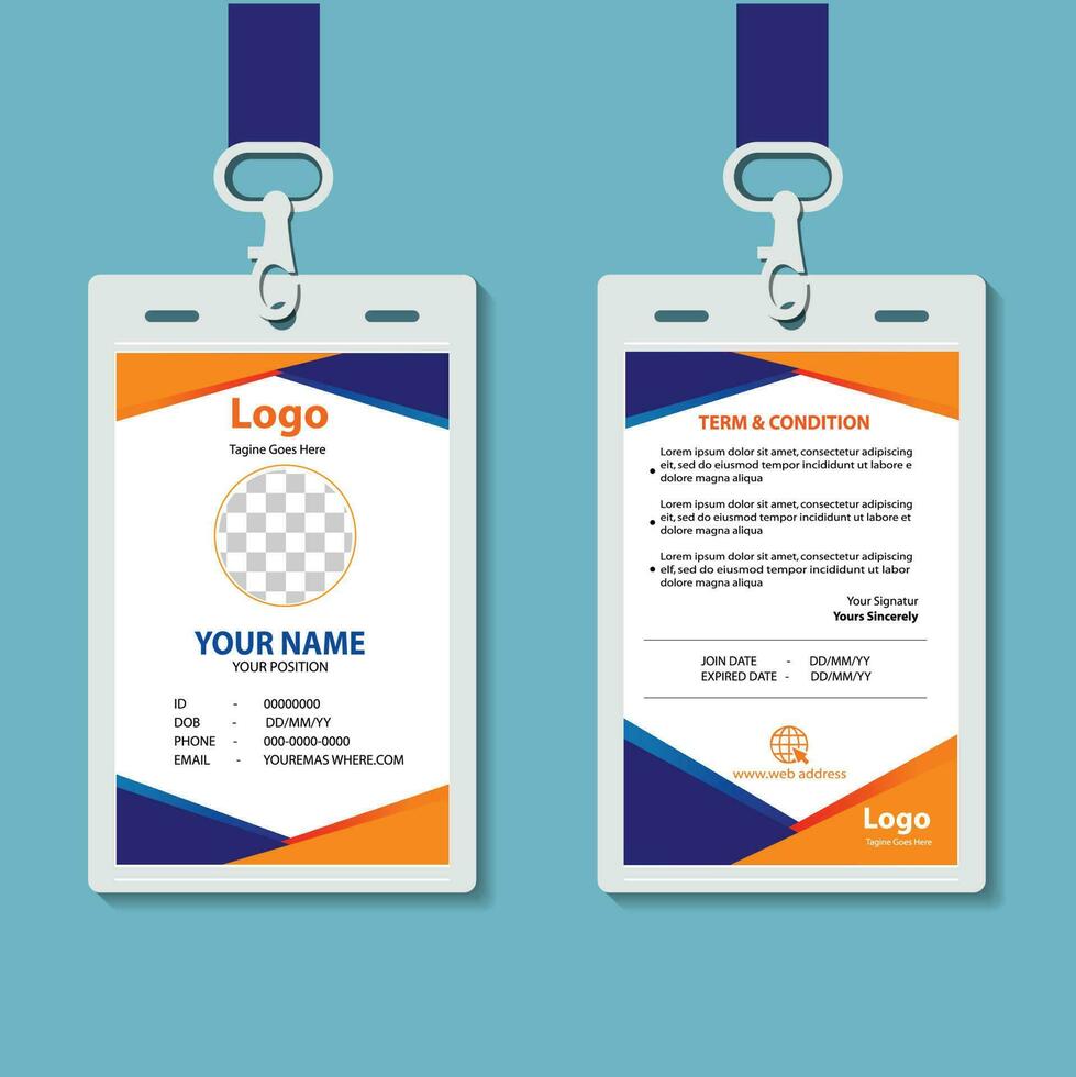 Creative company id card template Free Vector