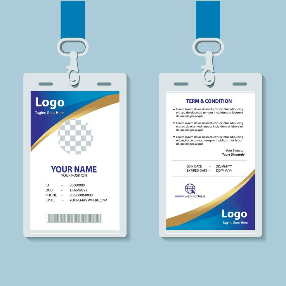 moderno identidad empleado resumen profesional, corporativo oficina carné de identidad tarjeta diseño, sencillo y limpiar carné de identidad tarjeta diseño modelo gratis vector