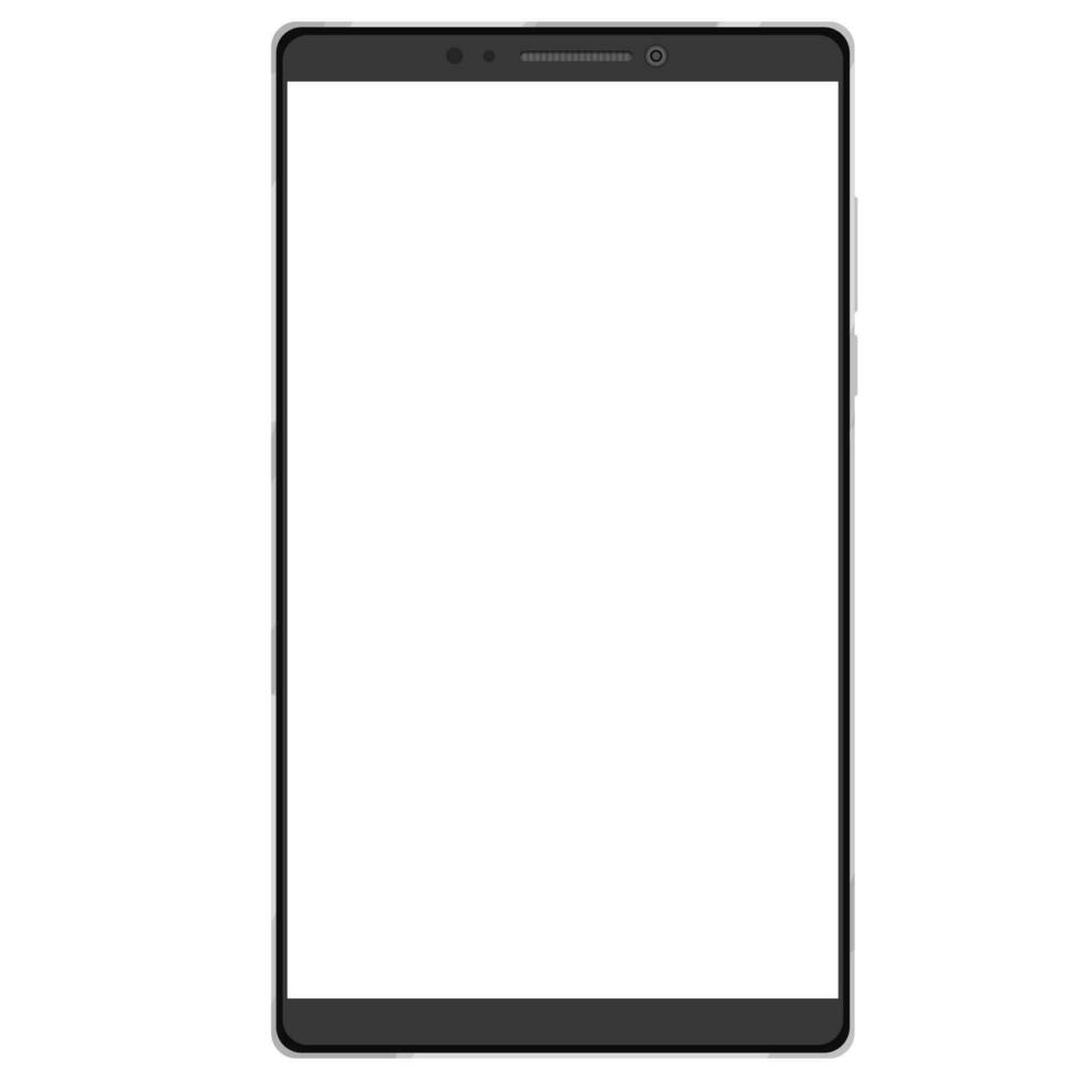 Cell phone, smartphone screen frame front view modern gadget mock up template isolated on white background. Vector illustration