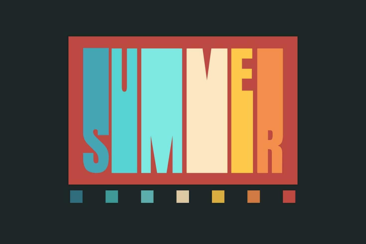 Summer typography colorful retro for t shirt design, cover design or other printable d vector