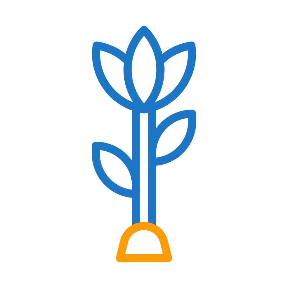 Flower icon duocolor blue orange colour easter symbol illustration. vector