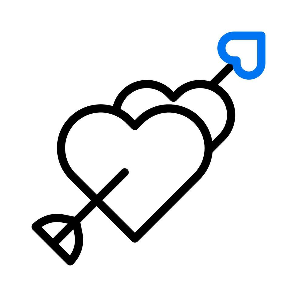 Arrow love icon duocolor blue style valentine illustration symbol perfect. vector