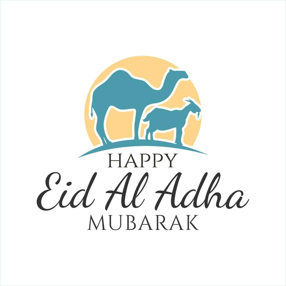 eid al adha greeting card post social media template vector