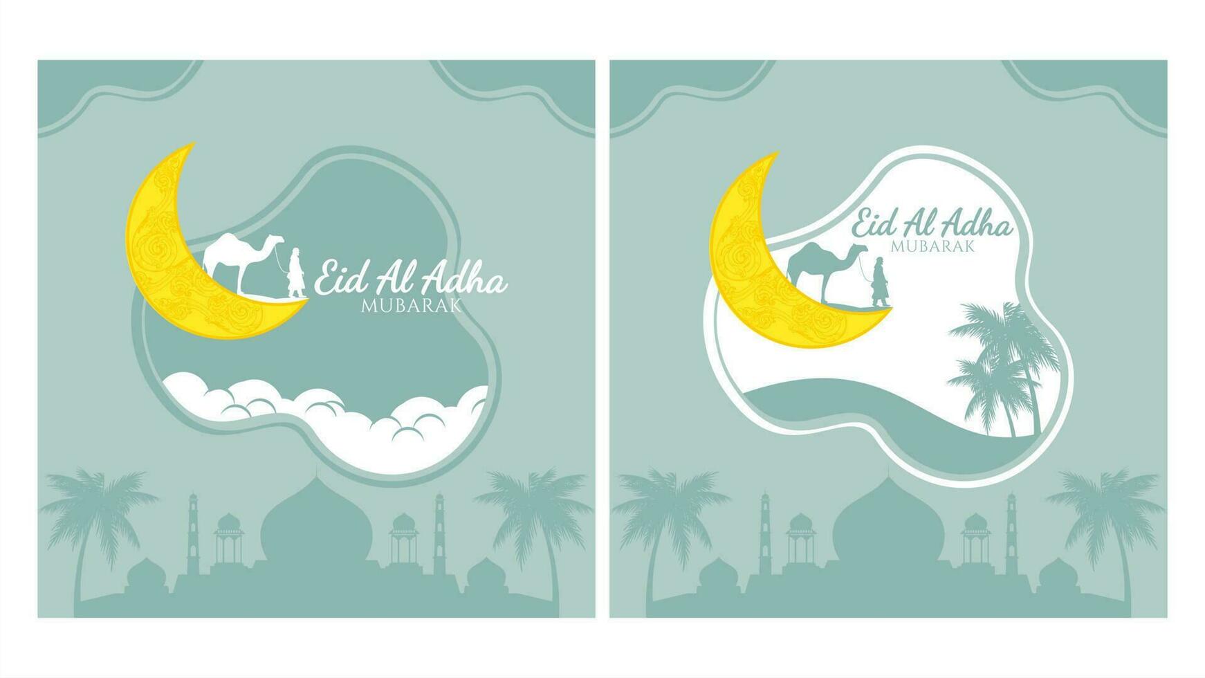 conjunto eid Alabama adha saludo tarjeta enviar social medios de comunicación modelo vector