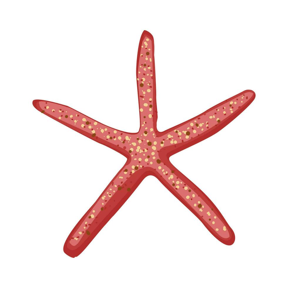 Starfish in flat style. Marine icon in cartoon style. Summer vector illustration.