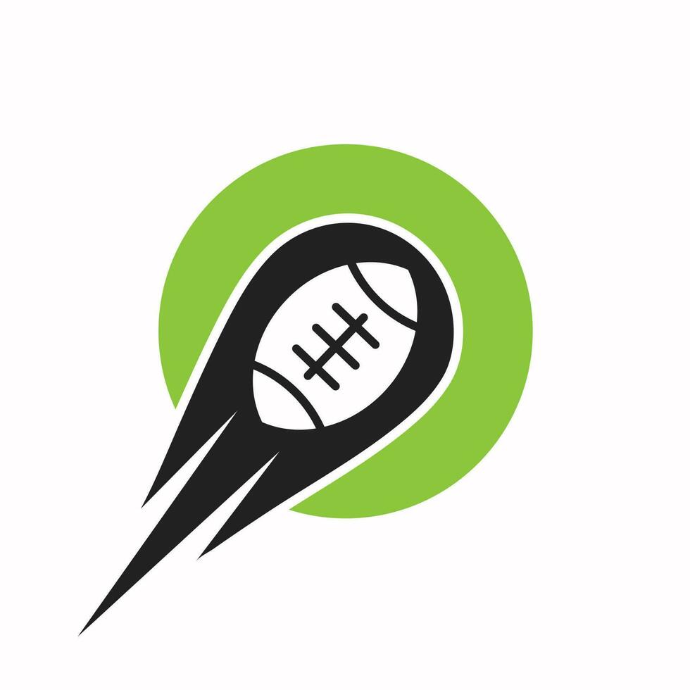 Initial Letter O Rugby Logo, American Football Symbol Combine With Rugby Ball Icon For American Soccer Logo Design vector