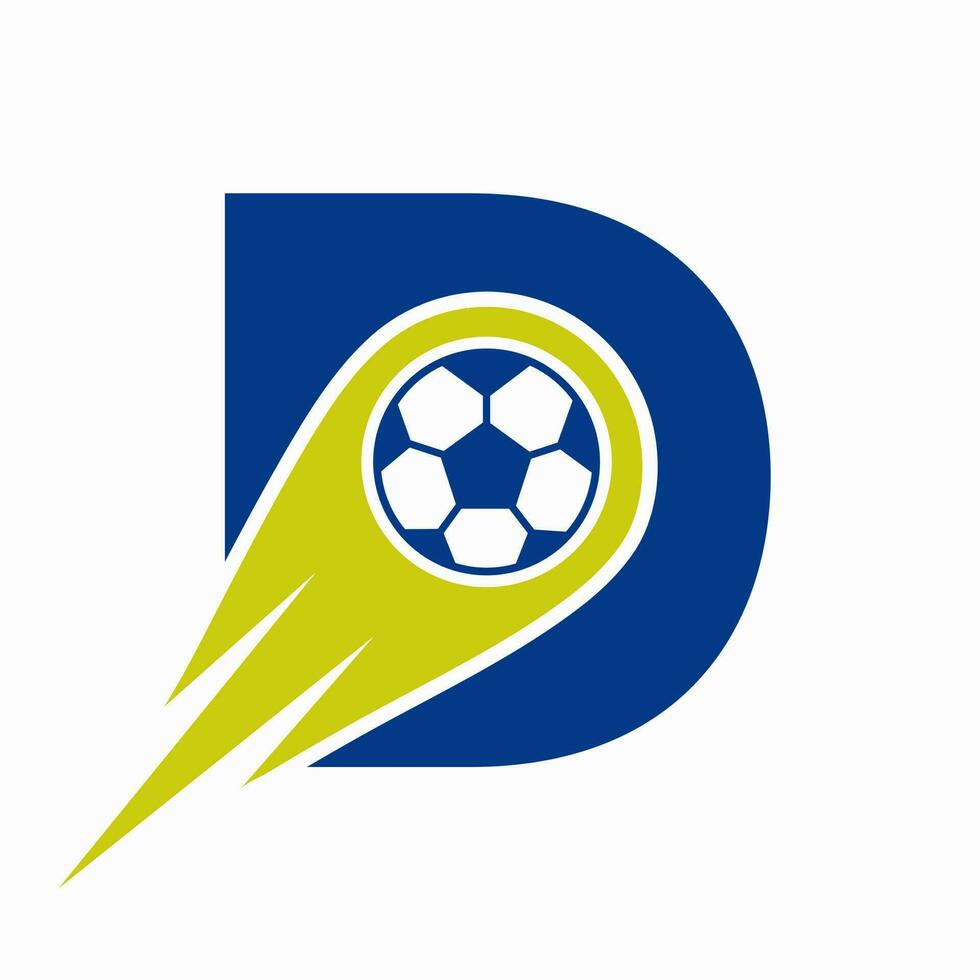 letra re fútbol americano logo concepto con Moviente fútbol americano icono. fútbol logo modelo vector