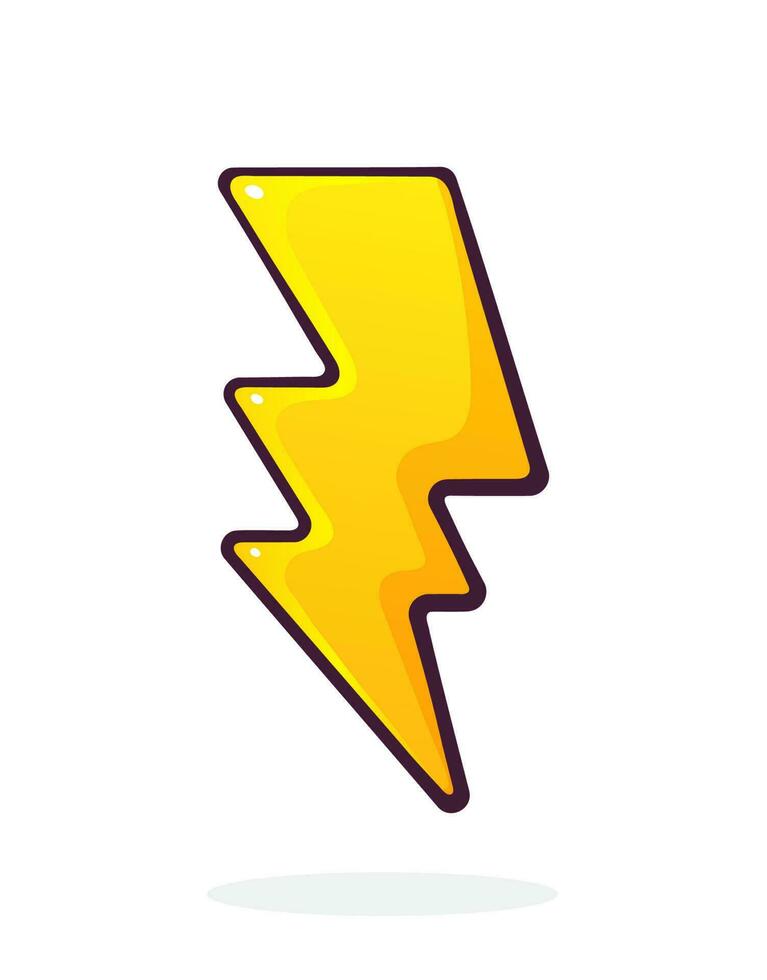 Cartoon illustration of electric lightning bolt vector