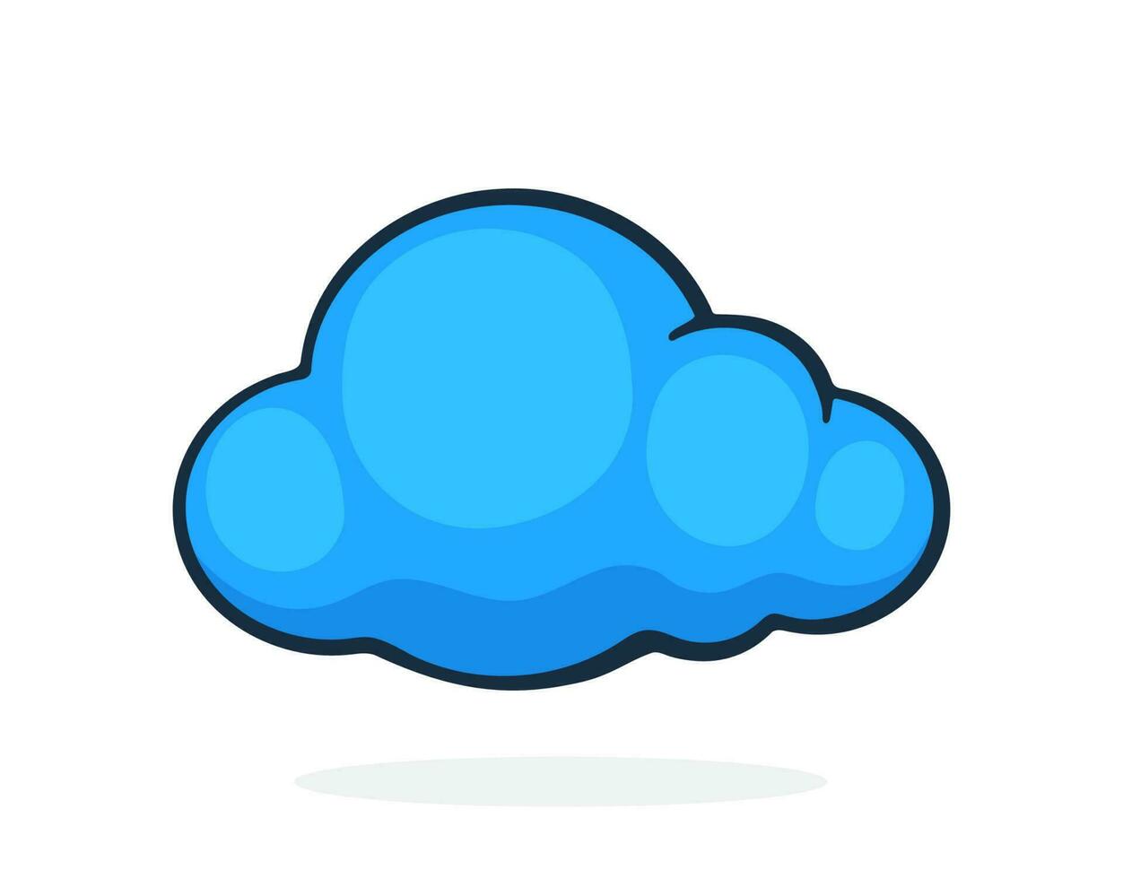 Cartoon illustration of blue cloud vector