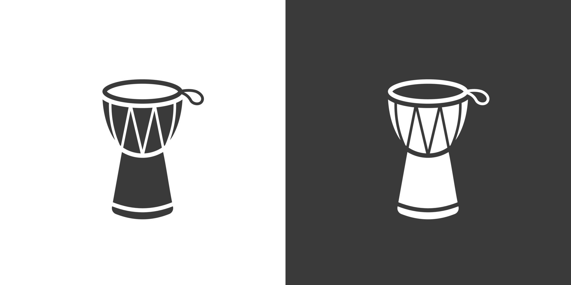 Djembe web icon. Djembe logo design. Percussion instrument simple