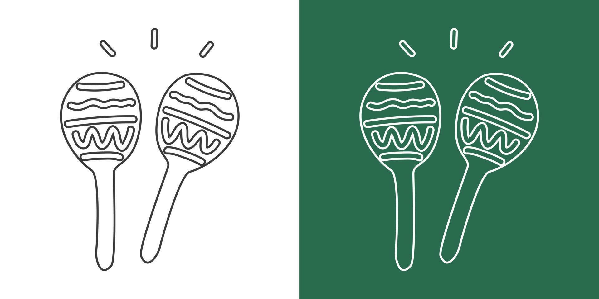 Maracas line drawing vector design. Percussion instrument maracas