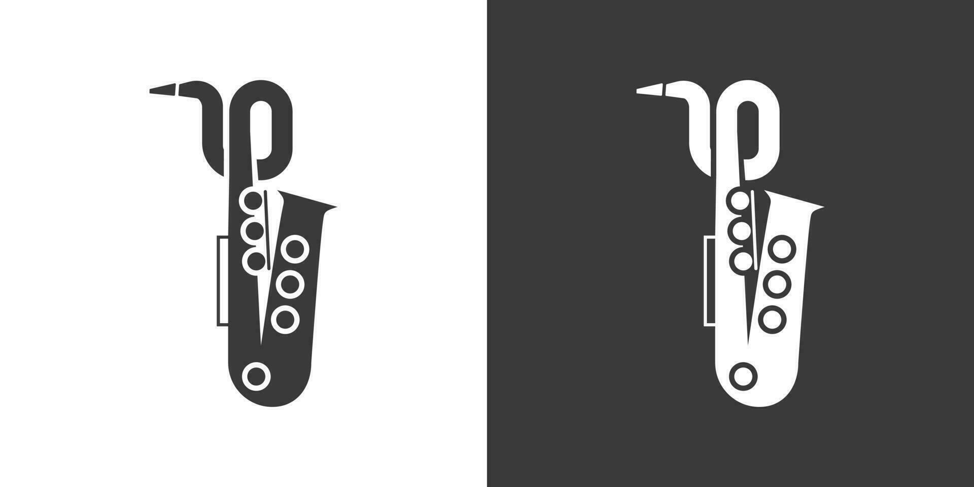 barítono saxofón plano web icono. saxofón logo diseño. latón instrumento sencillo barítono saxofón firmar silueta icono. saxofón sólido negro icono vector diseño. musical instrumentos concepto