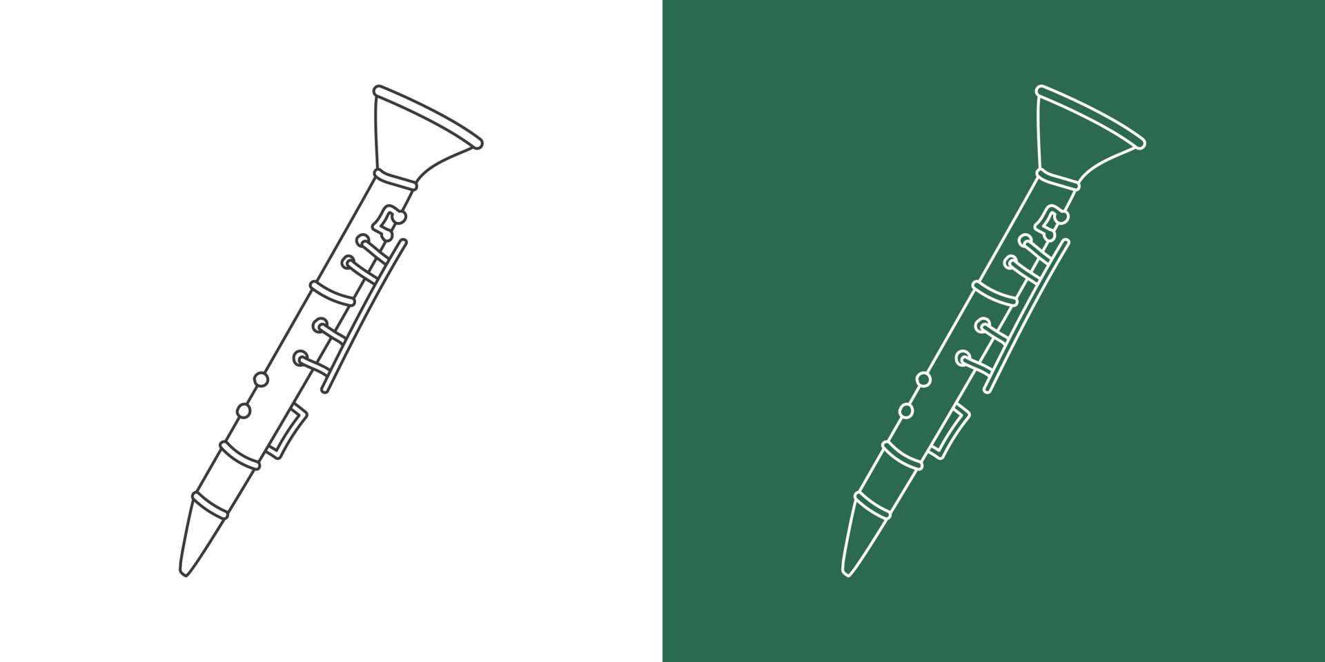 línea dibujo dibujos animados estilo. viento instrumento