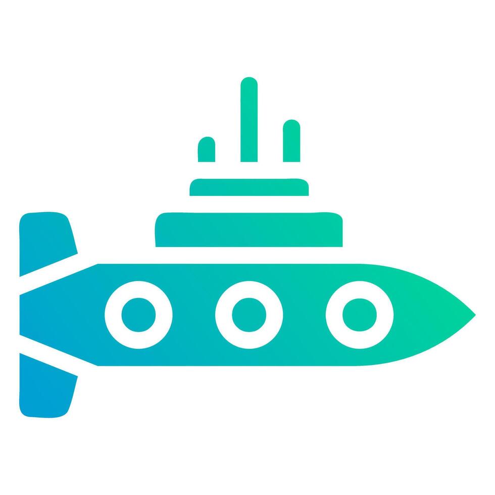 submarine icon gradient green blue colour military symbol perfect. vector