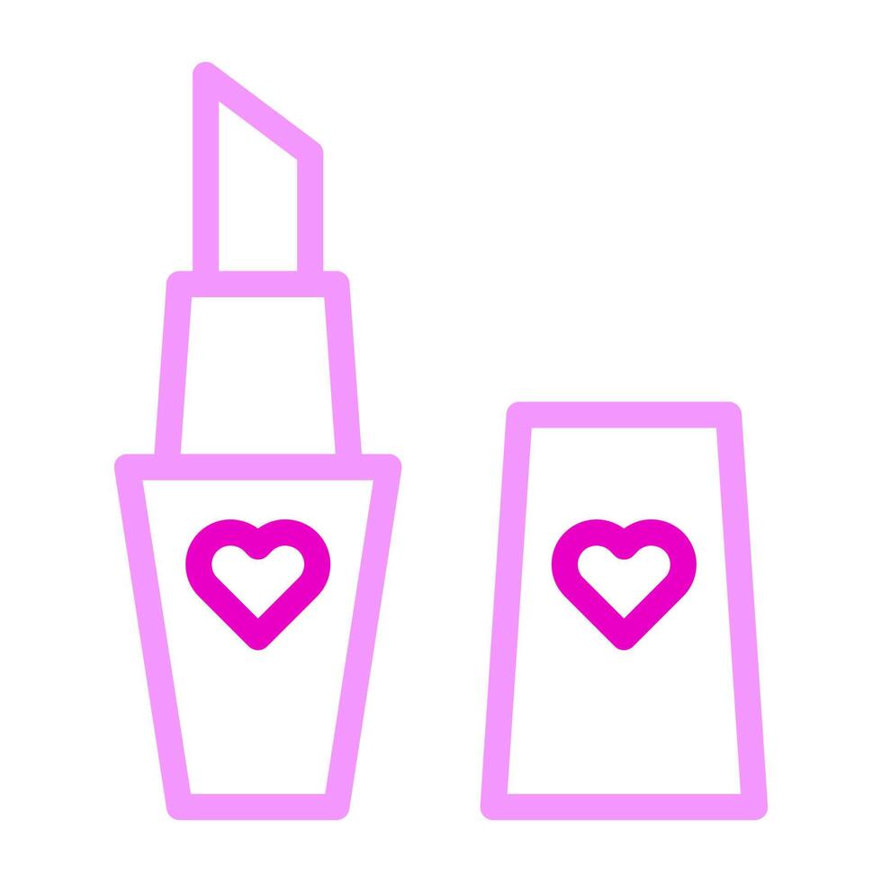 lipstick icon duocolor pink colour mother day symbol illustration. vector