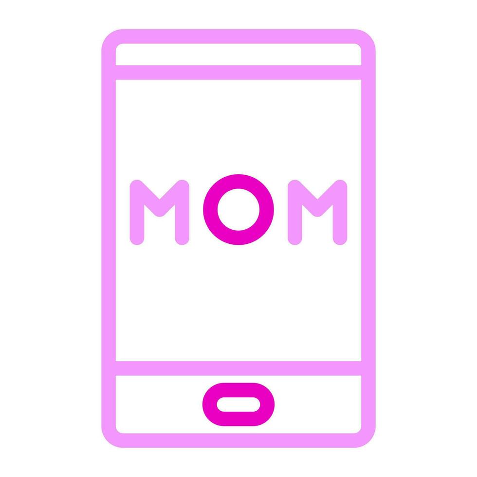 teléfono de mano icono duocolor rosado color madre día símbolo ilustración. vector