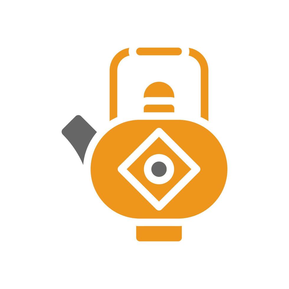 Teapot icon solid style orange grey colour chinese new year symbol perfect. vector