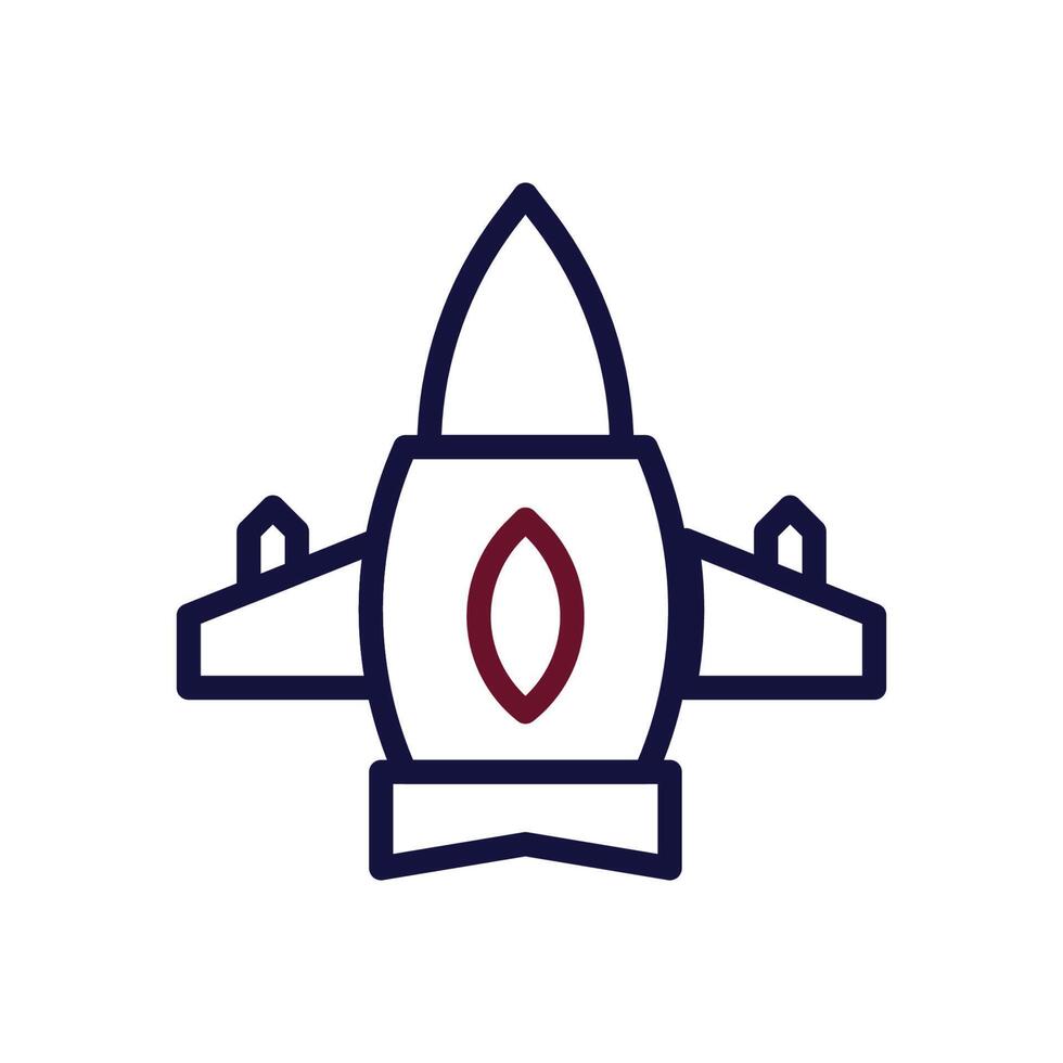 Airplane icon duocolor maroon navy colour military symbol perfect. vector