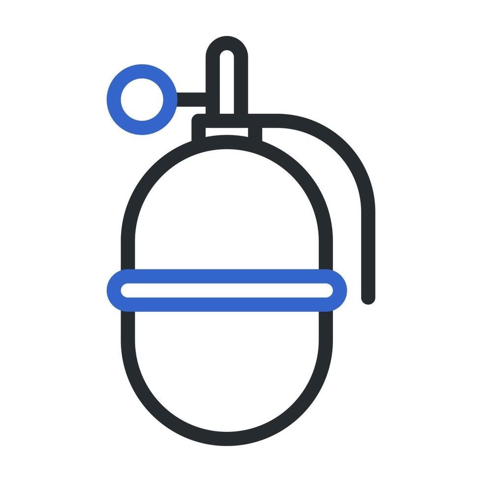 grenade icon duocolor grey blue colour military symbol perfect. vector