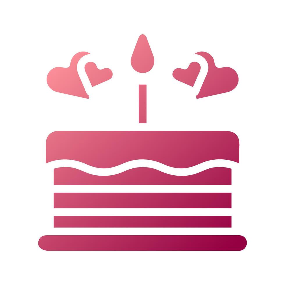 cake icon solid gradient red colour mother day symbol illustration. vector