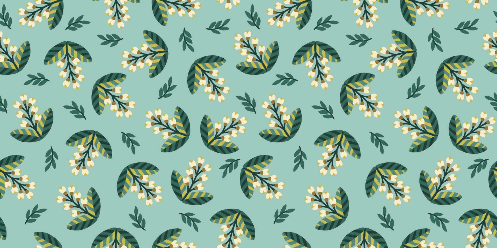 Folk floral seamless pattern. Modern abstract design for paper, cover, fabric, pacing and other users vector