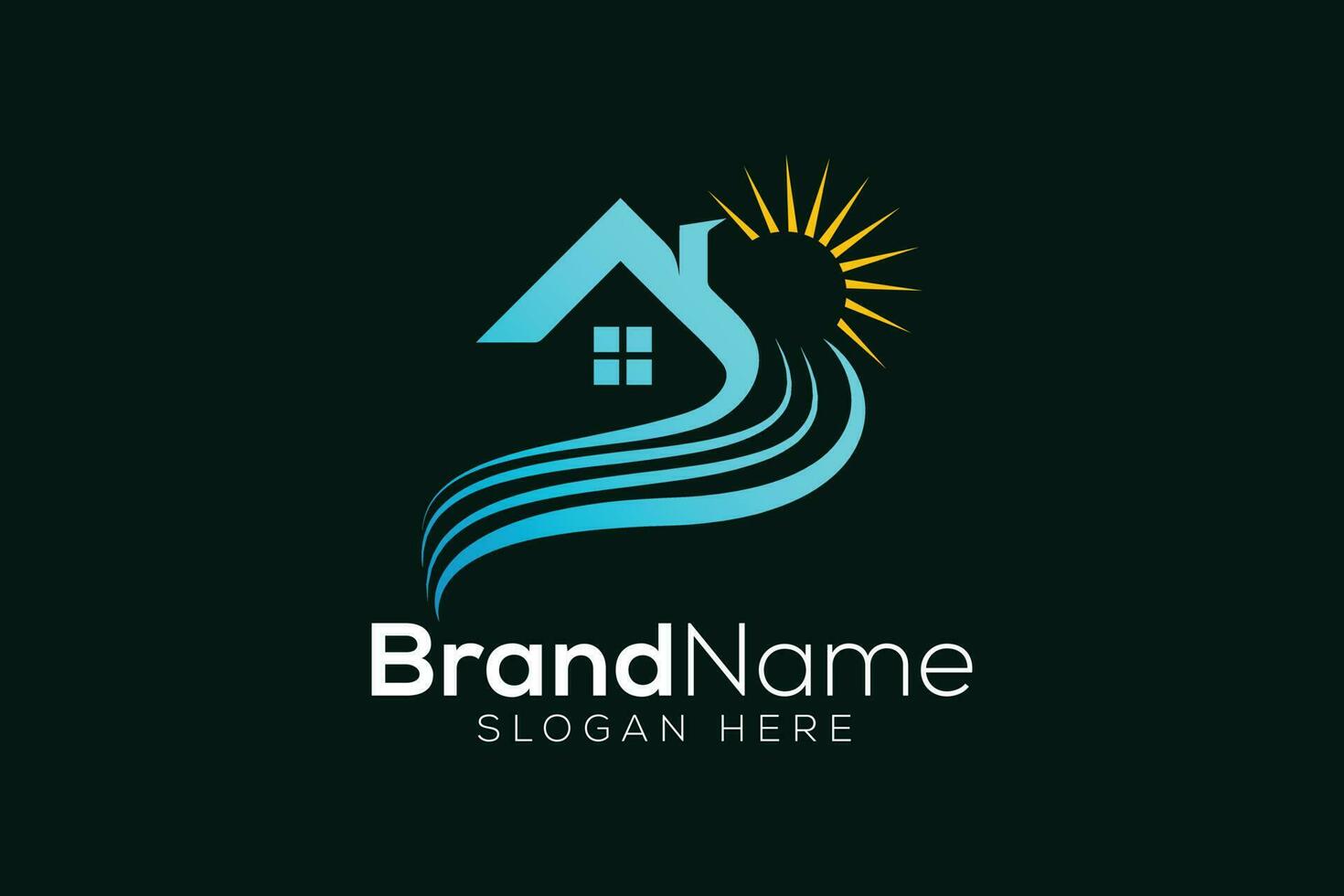 Colorful falls and home logo design template vector