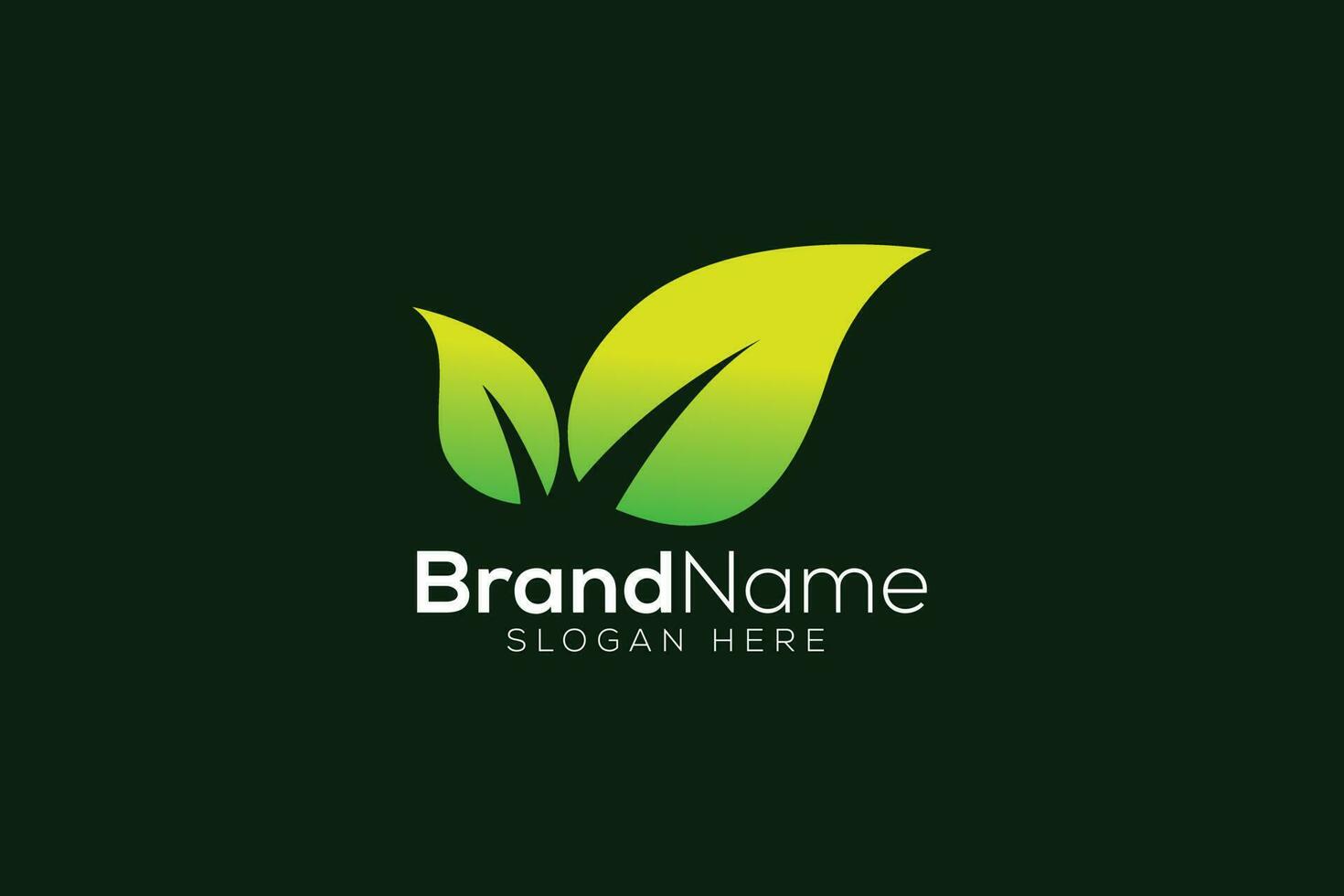 Green leaf logo design vector