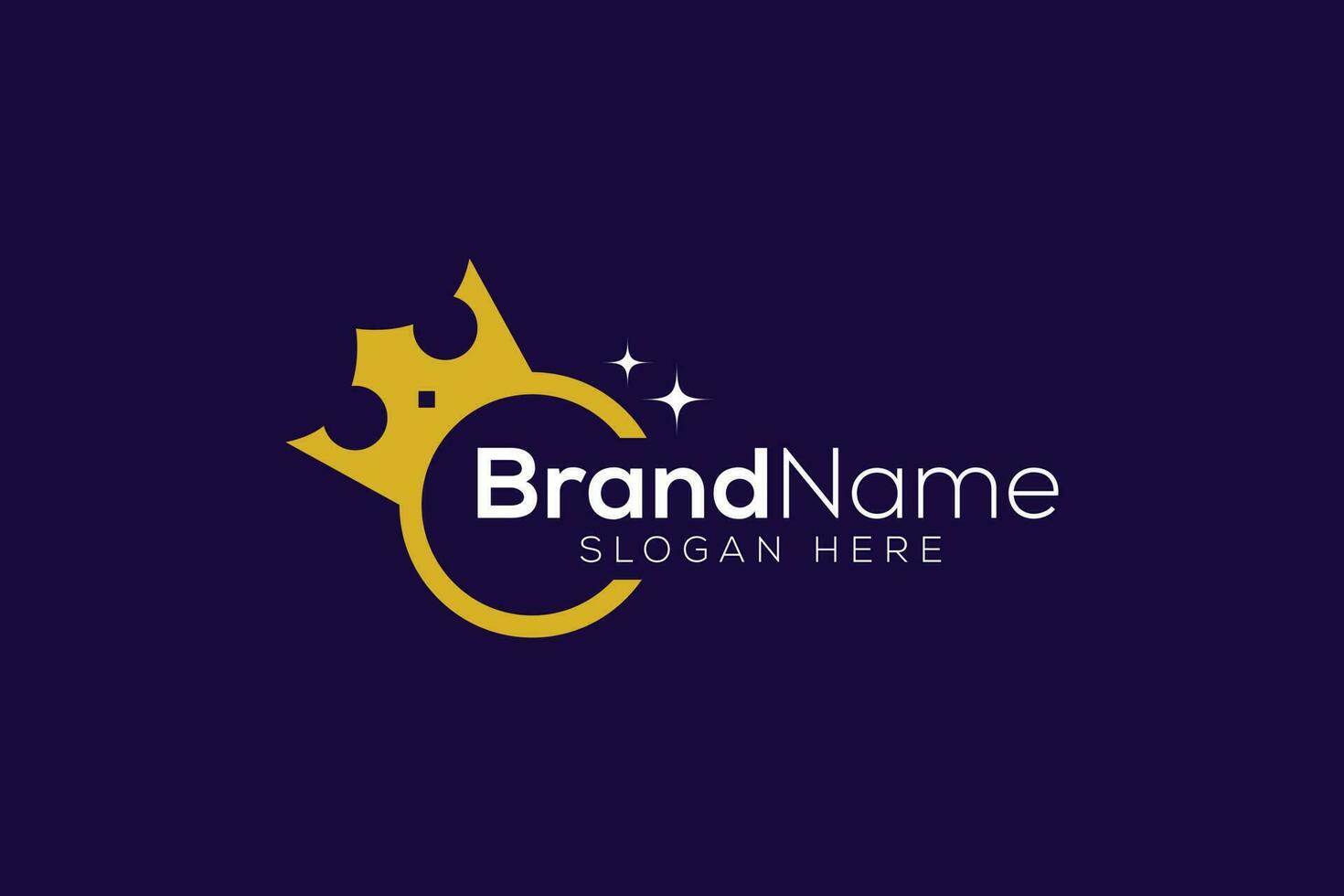Simple gold crown logo design template vector