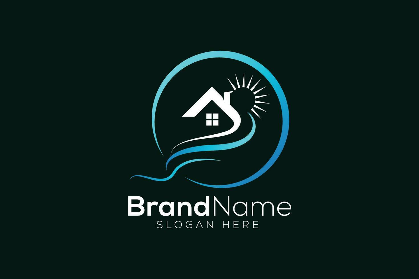 Colorful falls and home logo design template vector