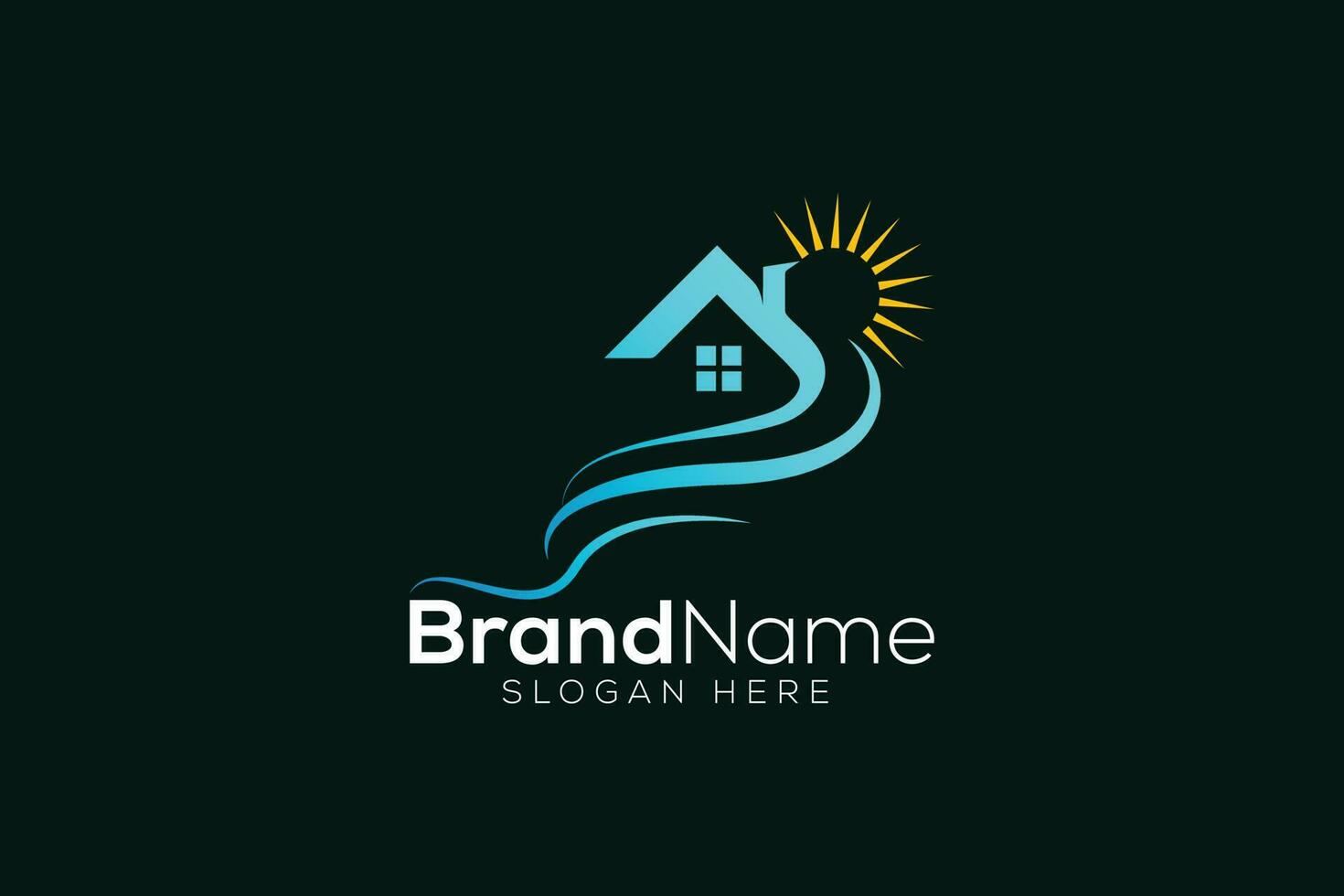 Colorful falls and home logo design template vector