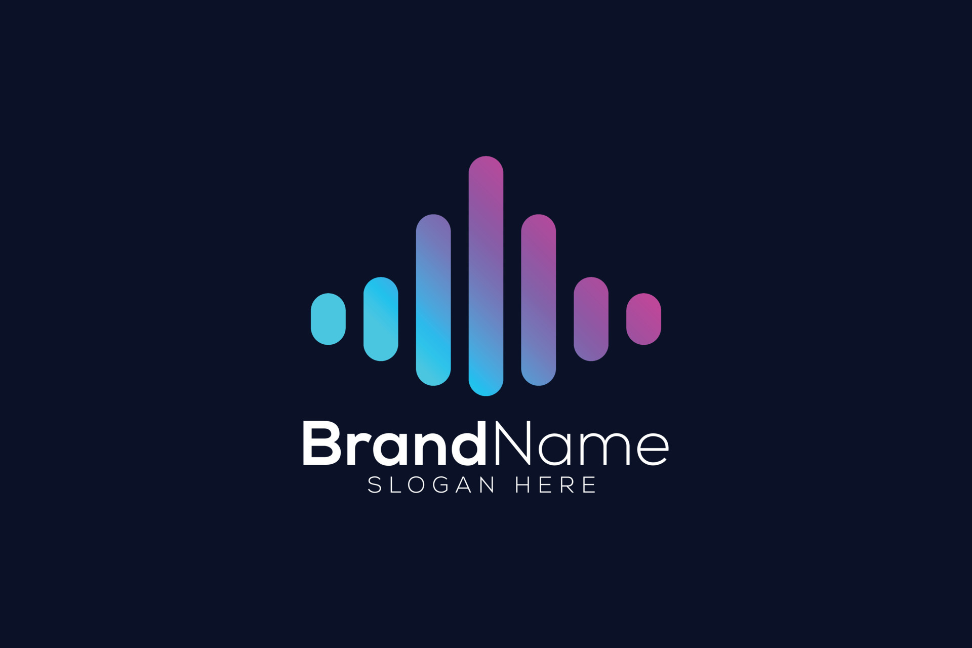 Gradient real estate sound waves logo design template 24452168 Vector