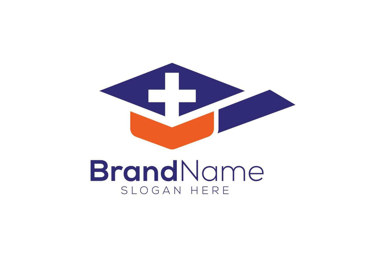 Education grad check mark logo design template vector