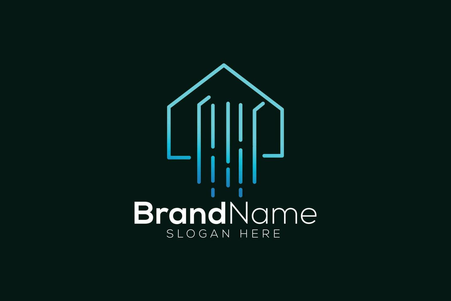 Colorful falls and home logo design template vector