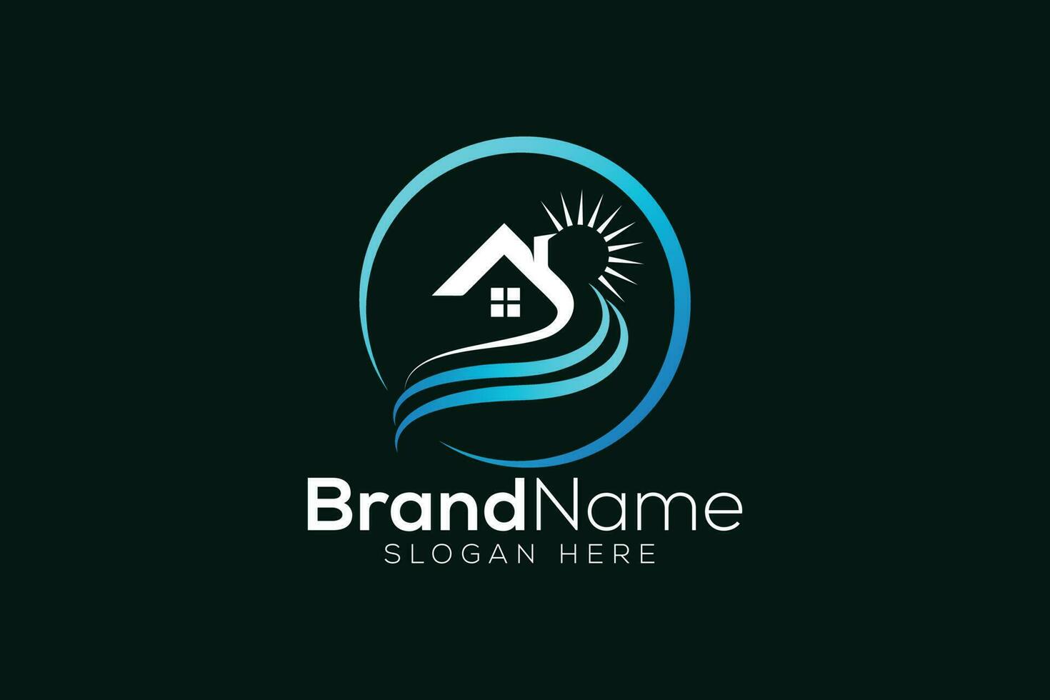 Colorful falls and home logo design template vector