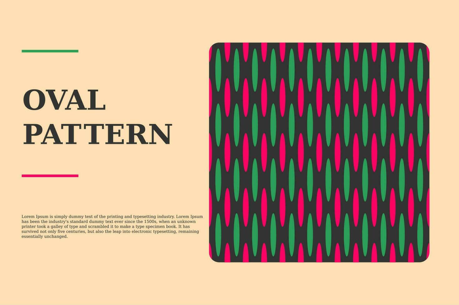 geometric oval green and pink seamless pattern. flat design vector