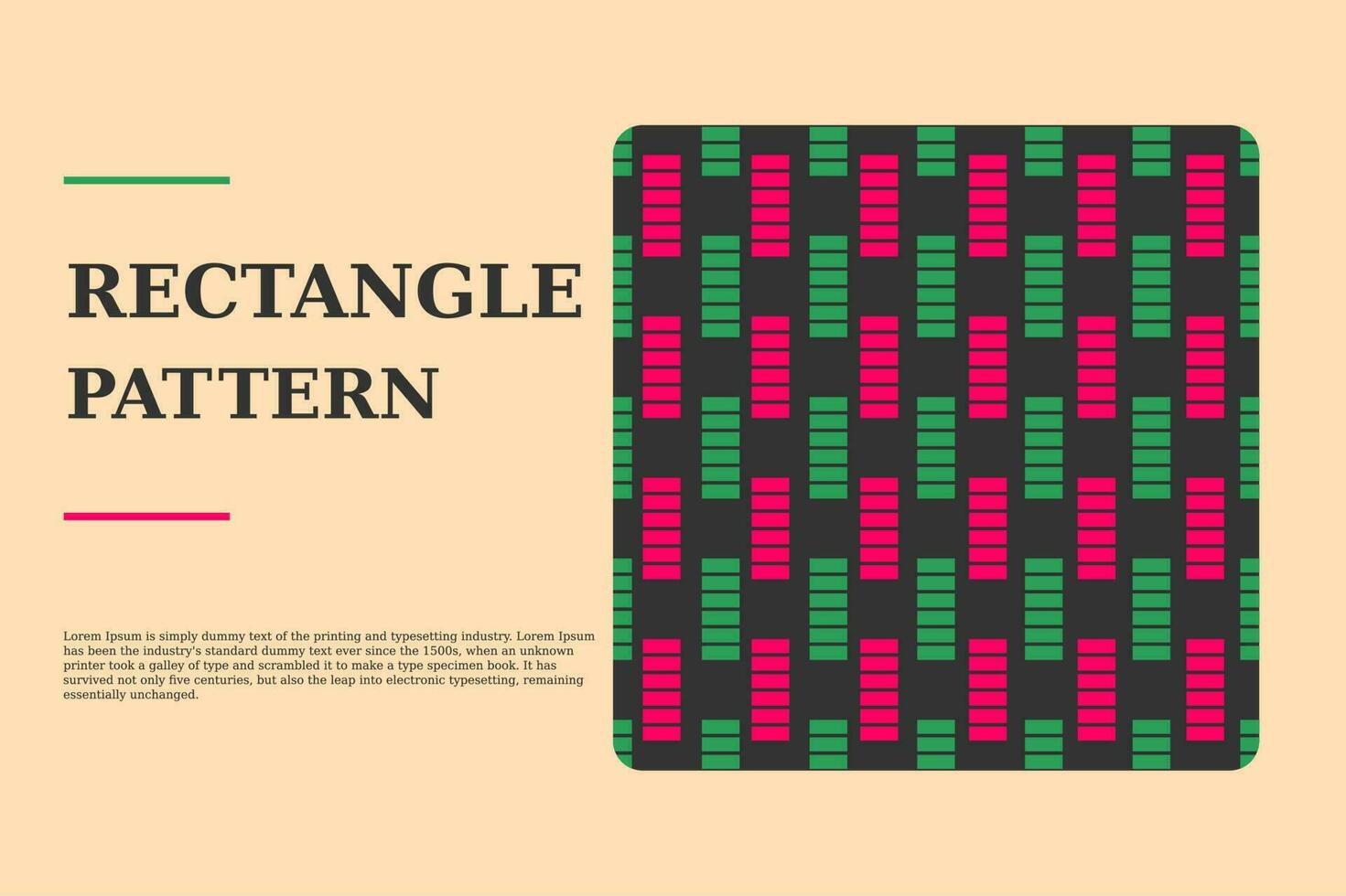 geometric rectangle green and pink  seamless pattern. flat design vector