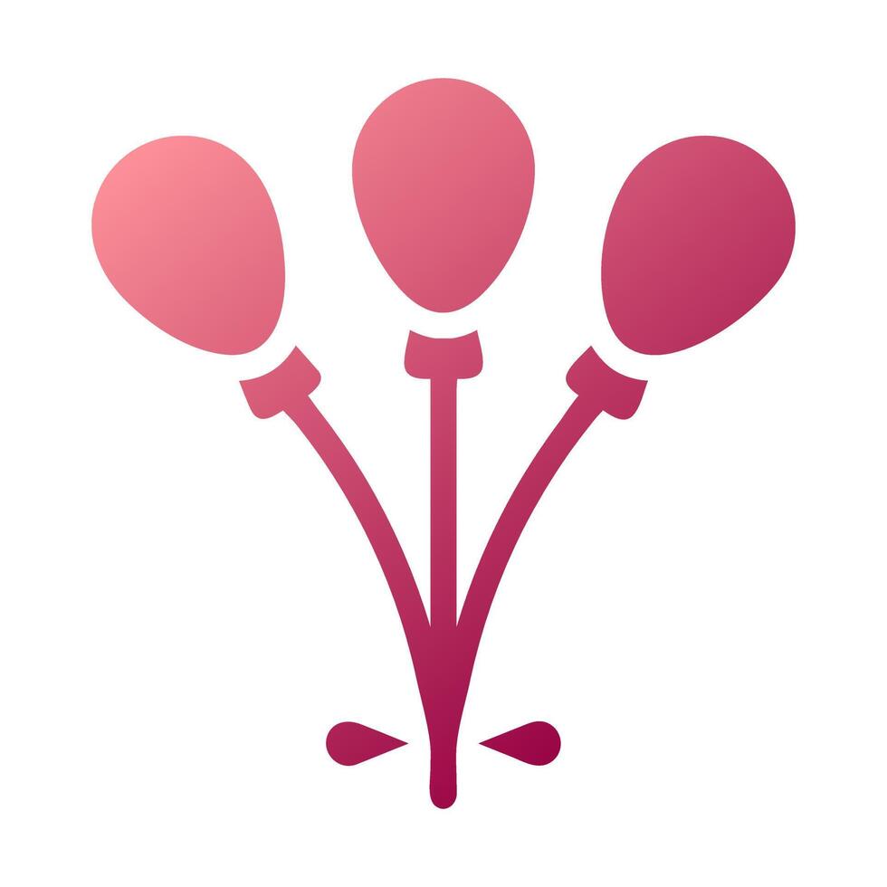 balloon icon solid gradient red colour mother day symbol illustration. vector