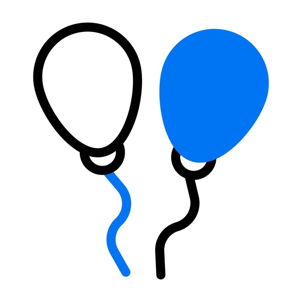 balloon icon duotone blue black colour mother day symbol illustration. vector