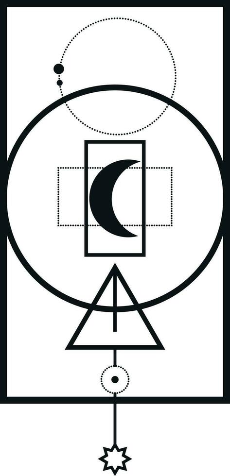 Abstract geometric magical shape. Abstract mysterious symbol isolated on white vector