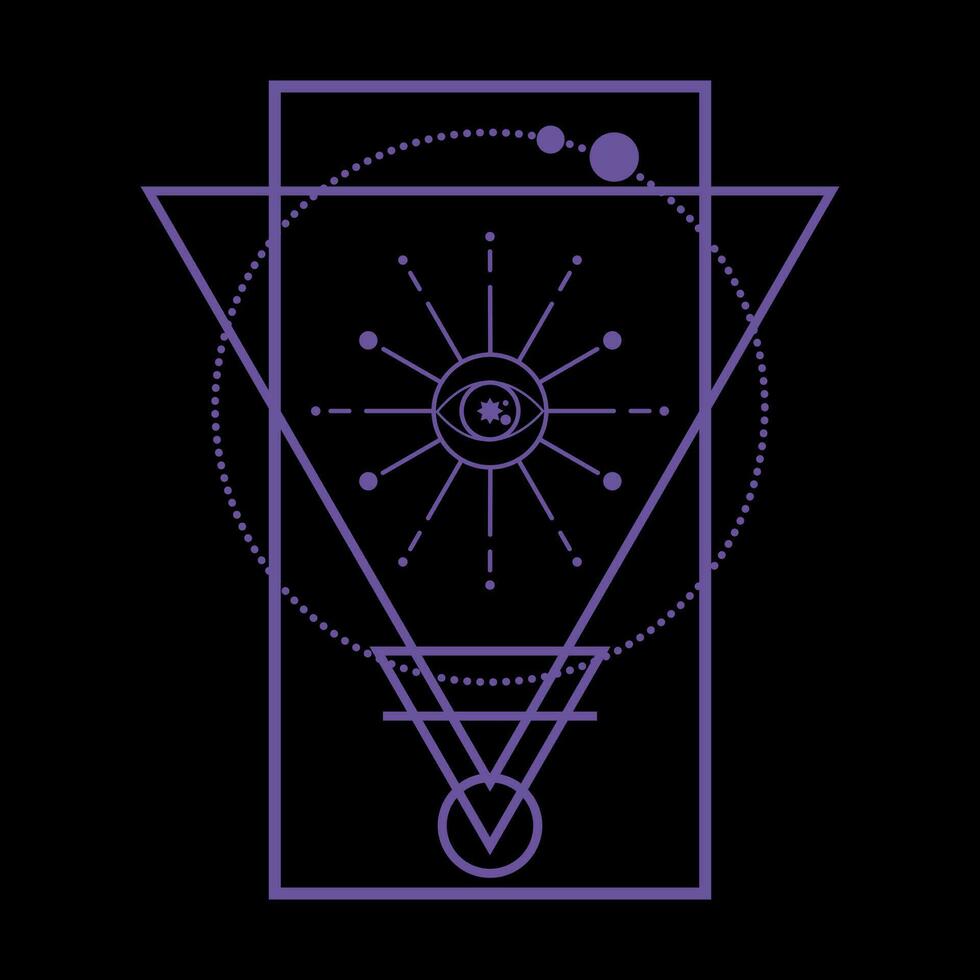 Abstract geometric magical shape. Abstract mysterious symbol vector