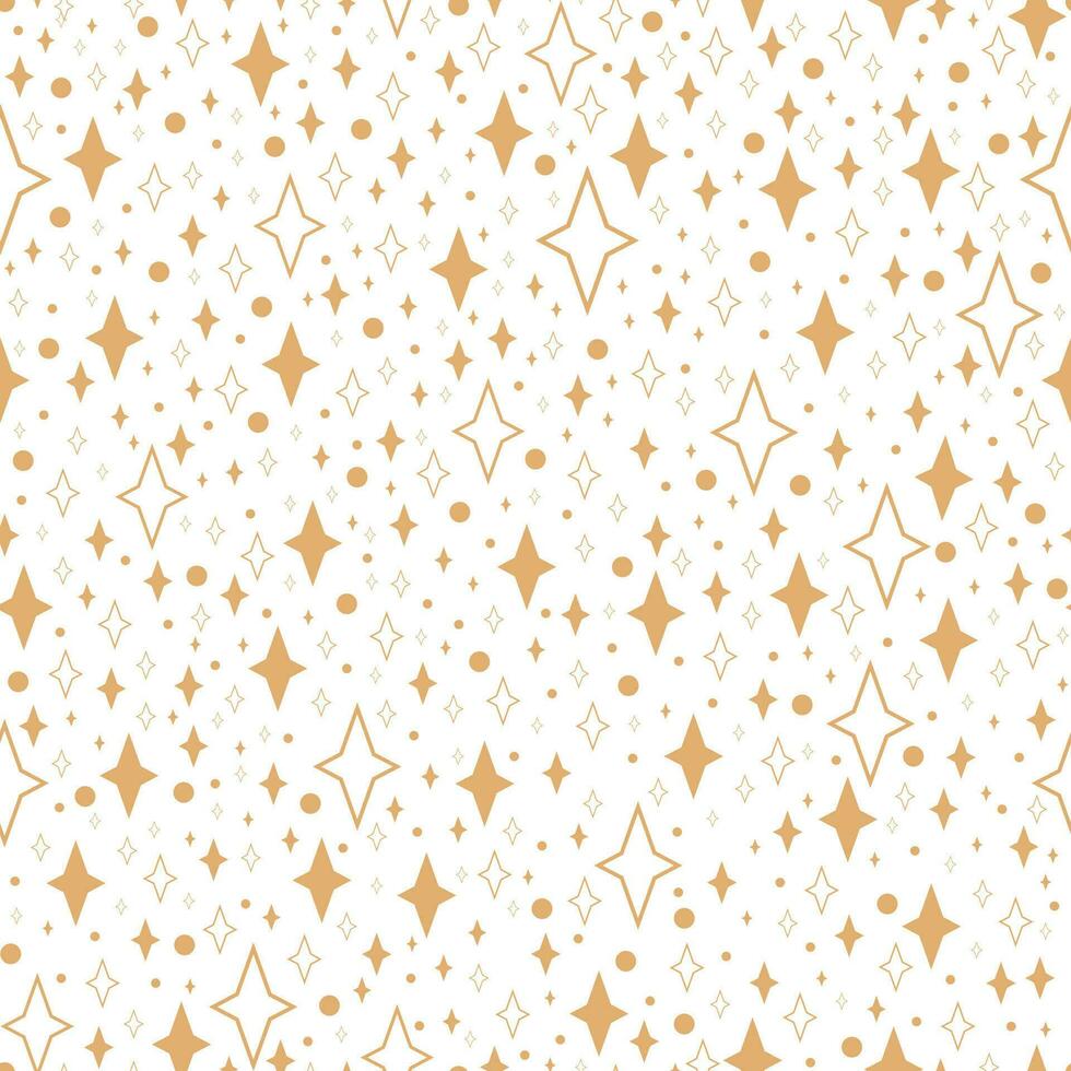 Star seamless pattern isolated on white background vector