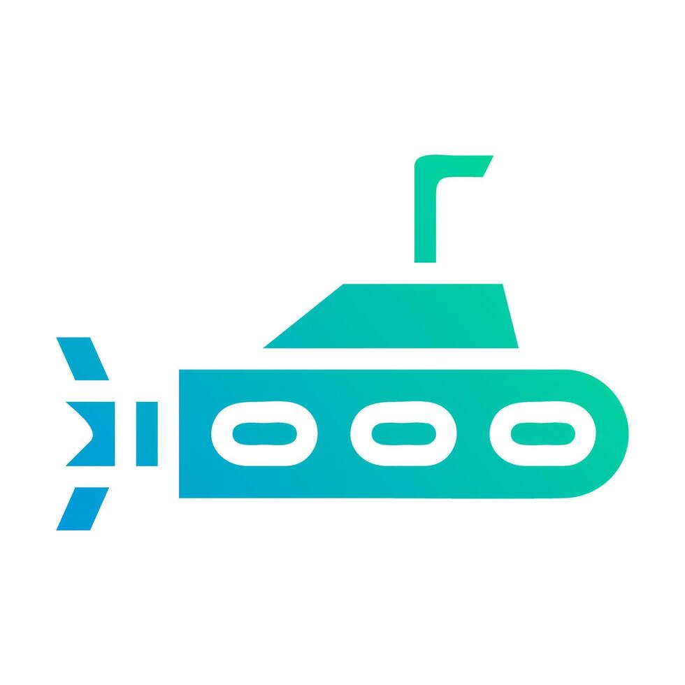 submarino icono degradado verde azul color militar símbolo Perfecto. vector