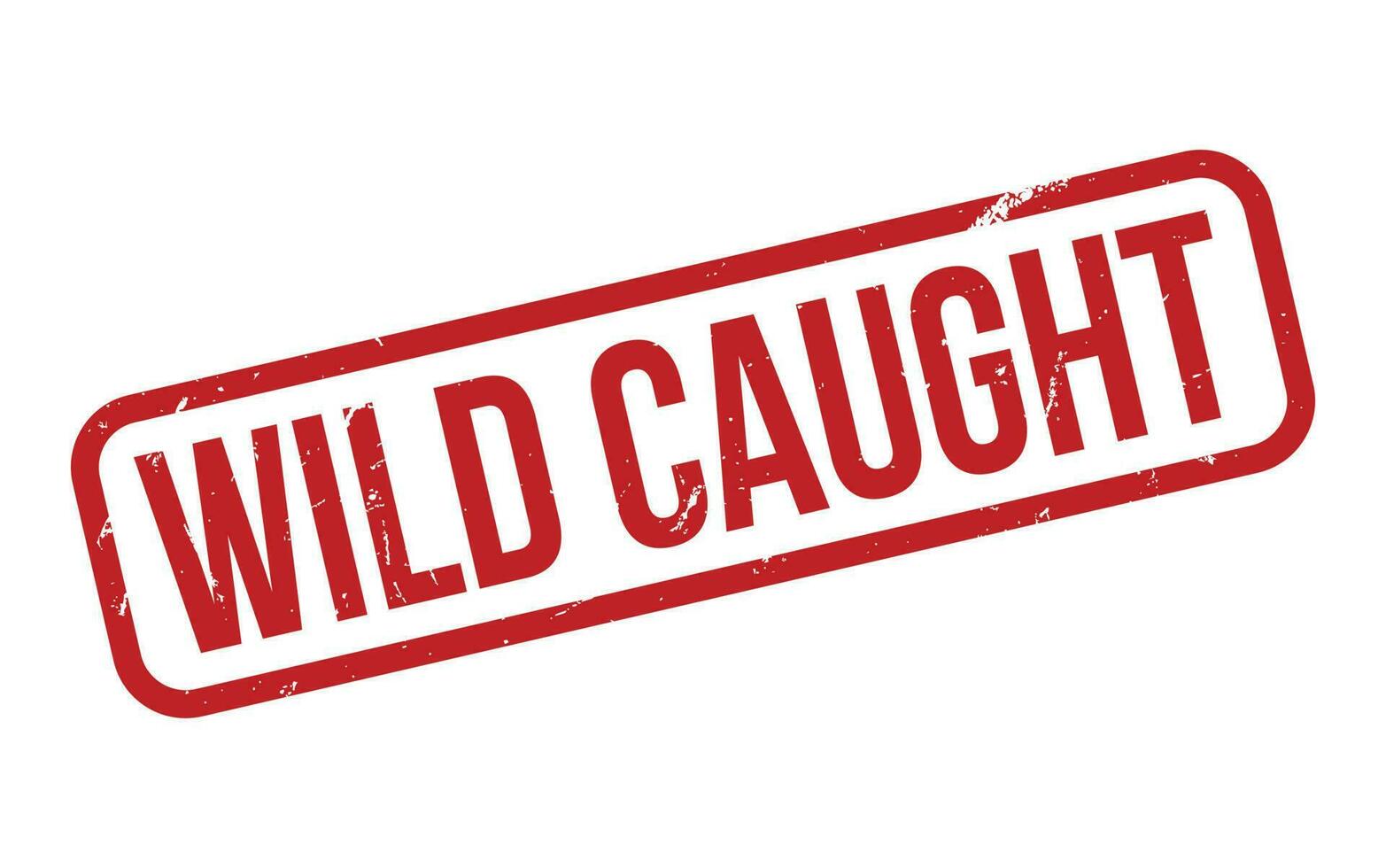 Wild Caught Rubber Stamp Seal Vector