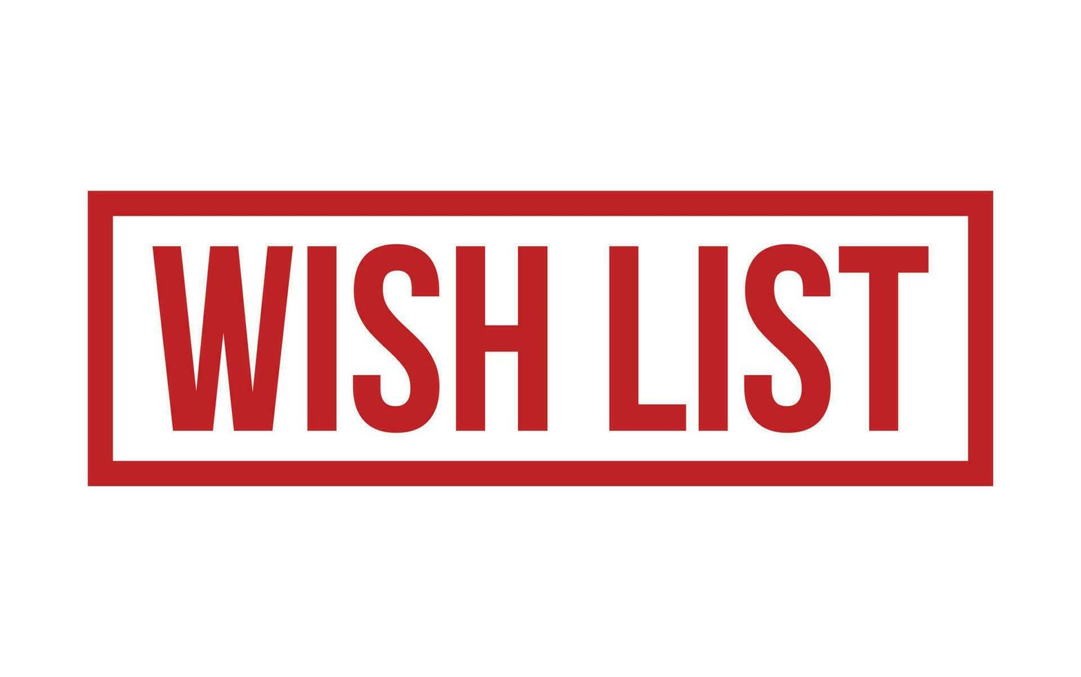 Red Wish List Rubber Stamp Seal Vector