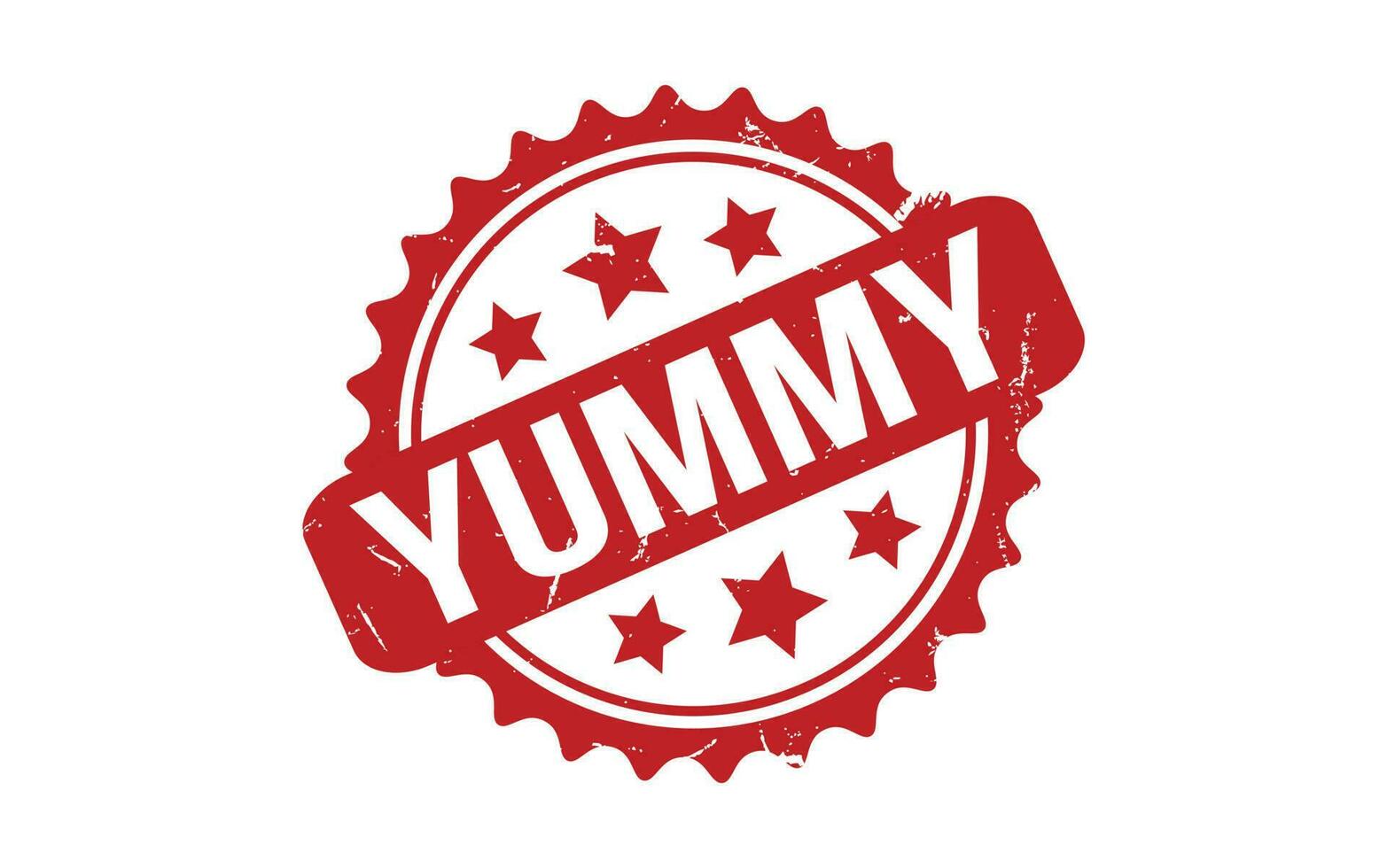 Yummy rubber grunge stamp seal vector