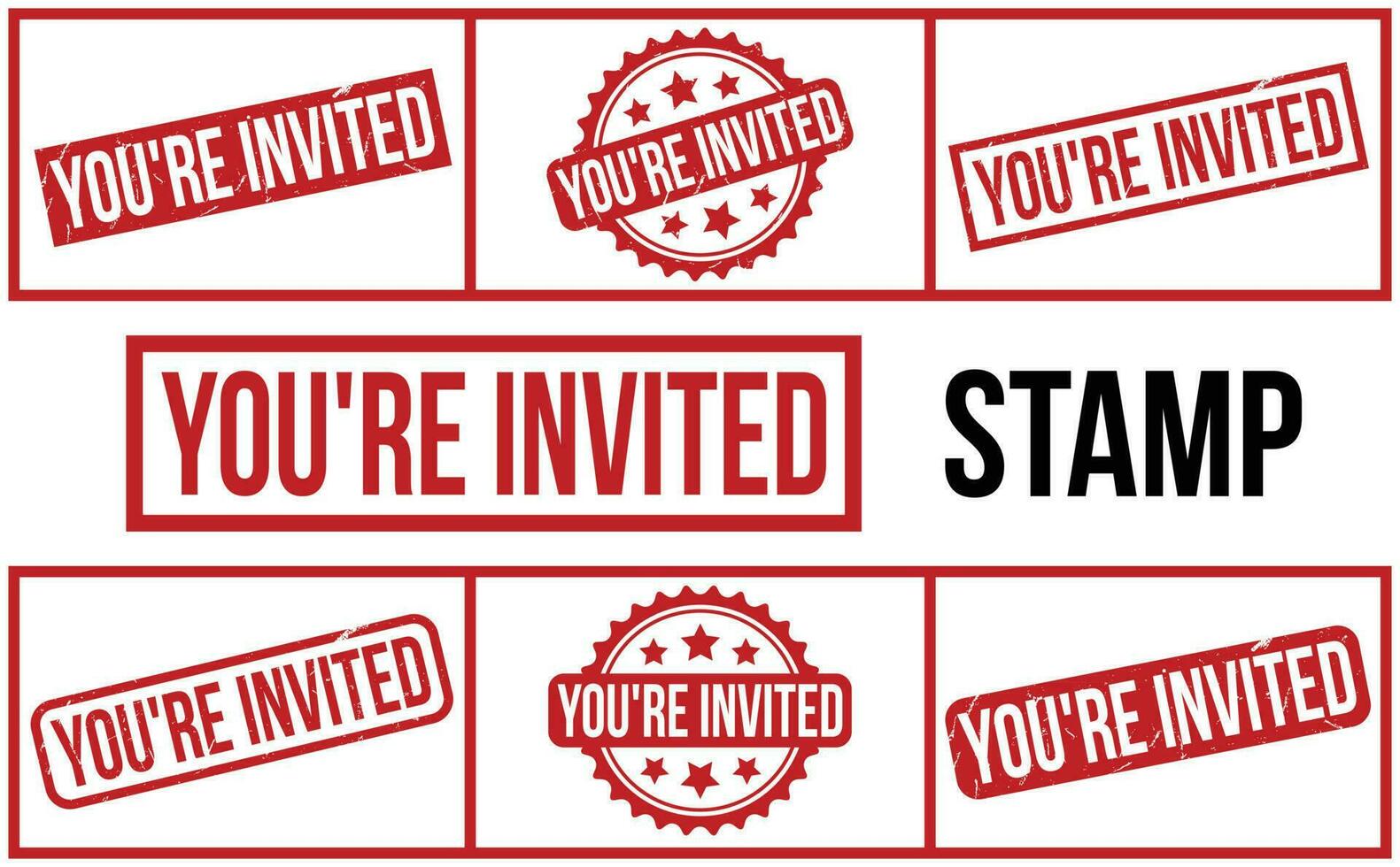 You are Invited Rubber Stamp Seal Vector