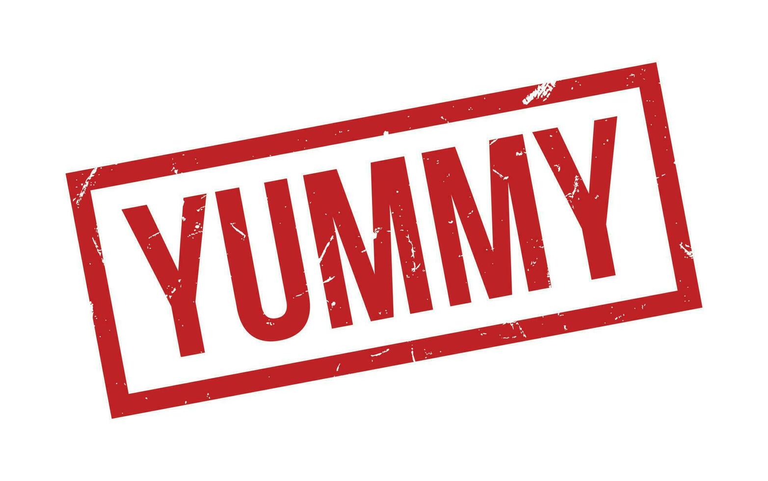 Red Yummy Rubber Stamp Seal Vector