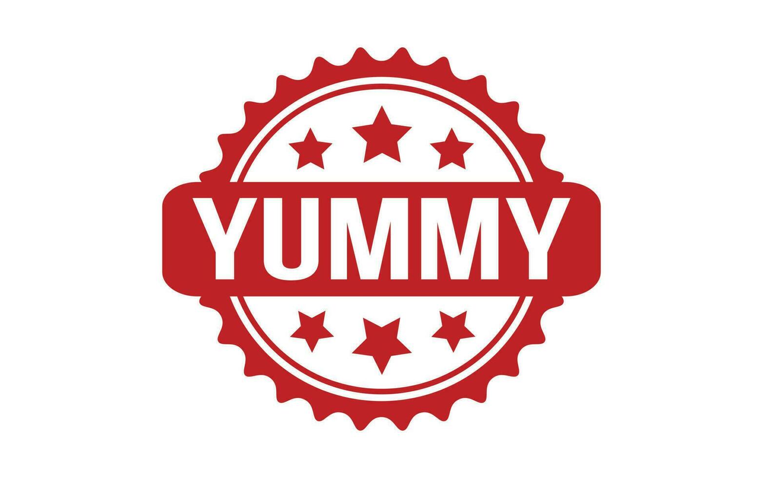 Red Yummy Rubber Stamp Seal Vector